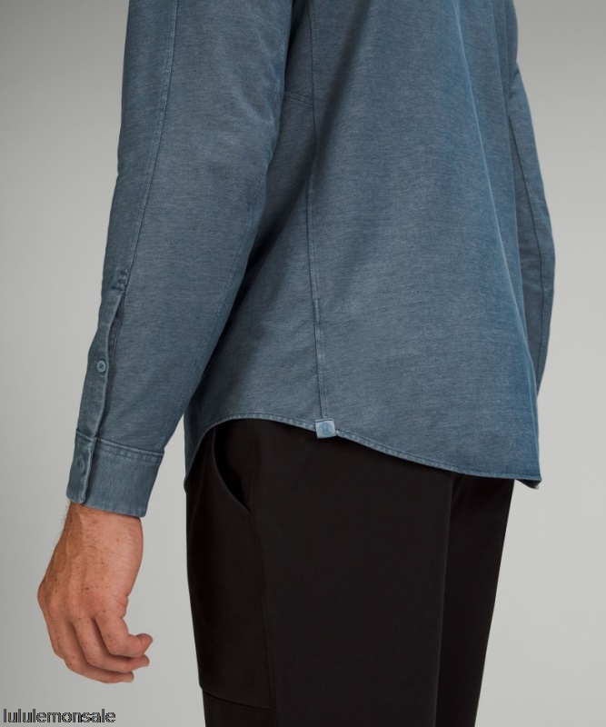 Lululemon Verkauf DELULU614 | River Blue Enzyme Dye Commission Langarmshirt